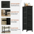 thumbnail image 5 of Eunos Narrow Dresser with 4 Slim Drawers for Bathroom Storage Cabinet Hallway, Black Rustic Brown, 5 of 7