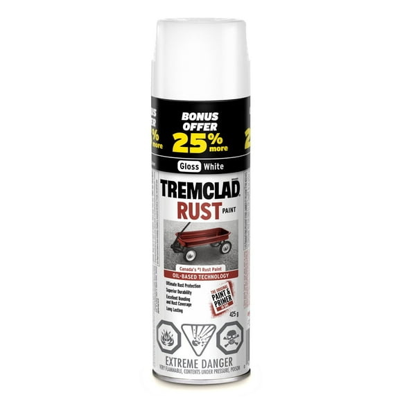 Tremclad Peinture Antirouille Blanc Lustré aérosol 25% Boni