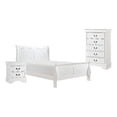 thumbnail image 1 of Fy Three Piece Full Size Bedroom Set- Modern Brass Metal Handles- Classic White, 1 of 6