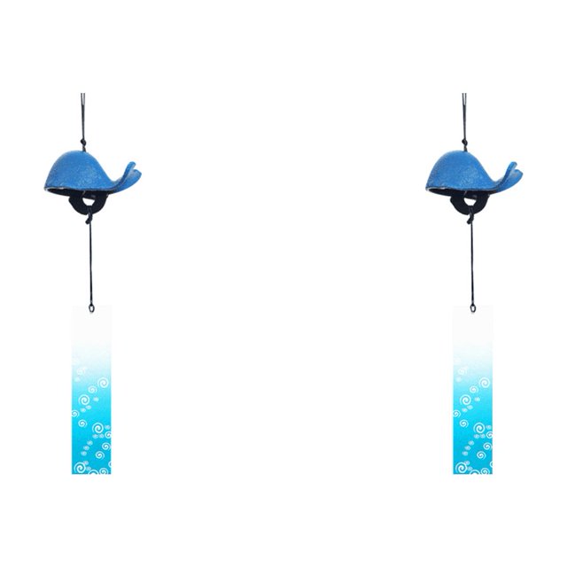 Likrtyny Campana Viento Japonés para Patio Al Aire Libre (ballena Azul)