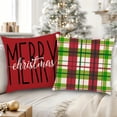 thumbnail image 4 of Fundas de Almohada Feivando Navidad 45x45cm Cuadro Rojo y Verde, 4 of 7
