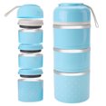 thumbnail image 3 of Thermal Lunch Box - VIFER 3 Layers Stainless Steel Thermal Lunch Box Food Storage Container Bento Box Blue/Green/Pink 1PC(Blue), 3 of 8