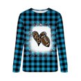 thumbnail image 4 of Qiopertar Mode Femmes Imprimé Col Rond Pull Tops Manches Longues Blouse Confortable Chandail en Molleton Offres de la Semaine Liquidation Moins de 5$ jusqu'à 90 % de Réduction, 4 of 5