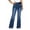 Blue, variant on Vivianyo HD Women's High Waist Elastic Waist Flare Leg Jeans, Stretch Denim Bell Bottom Pull On Pants with Pockets, Women's Black,Blue,Light Blue, Sizes S-2XL