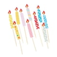thumbnail image 3 of Minkissy 50Pcs Paper Candle Decoration Assorted Color Cake Insert Party Atmosphere 6.1x0.5in, 3 of 8