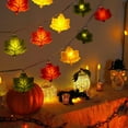 thumbnail image 5 of Hxlamzoo 20 LED Pumpkin Maple Leaf Light String for Halloween Thanksgiving Decor - Battery Operated Fall Fairy Lights, Outdoor Garden Party & Holiday Lighting Ornaments, 5 of 6
