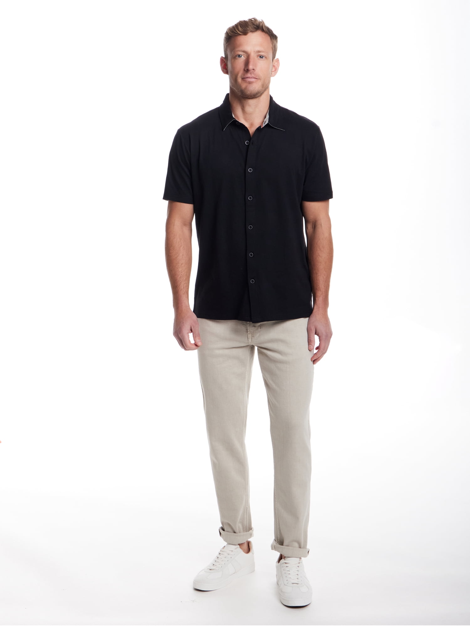 Frontier Threads Men's Sueded Jersey Coatfront Buttondown Shirt