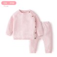 thumbnail image 5 of Baby Knitting Autumn Winter Clothes Set Solid Color Cotton Infant Long Sleeve Sweater Top and Trousers 2pcs Outfits, 5 of 17