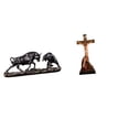 thumbnail image 1 of Figura de Feng Shui moderna con escultura de animal de ganado vacuno chino combinada con la estatua religiosa sagrada de Jesús y la Madre María para e, 1 of 8