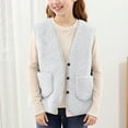 thumbnail image 4 of Kaemgyyd Girls' Boys Sherpa Fleece Vest Outwear Lightweight Solid Cute Top Full Zip Sleeveless Jacket Fall Winter Outfit 5-14 Years, 4 of 6