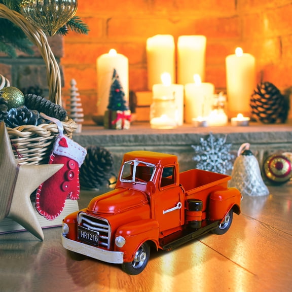 Clearance Vintage Metal Christmas Truck Desktop Decoration