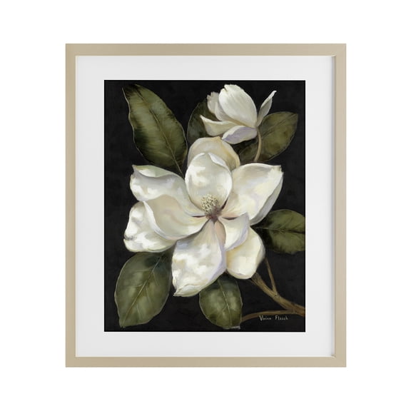 Stupell Industries Traditional Blooming Magnolia Buds Birch Framed Print Under Glass, 17 x 21, by Nan