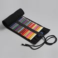 thumbnail image 2 of Moyic Nueva lona Wrap Cable Lines Lápiz Bolígrafos Herramientas Accesorios Organizador Roll Up Bag pinturas Negro 20*23cm, 2 of 6
