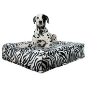 Bessie and Barnie Zebra Luxury Extra Plush Faux Fur Rectangle Pet/Dog Bed