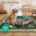 thumbnail image 4 of ODIKA 8'x10' Ultra-Soft Area Rug, Vintage Impressionist Botanical Scroll Round Circular Watercolor Refined None Washable, Bare feet friendly, Silk-Touch for Bedroom, Under Sectional, 4 of 7