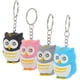 thumbnail image 5 of 4 llaveros de búho de dibujos animados brillantes, colgantes para maletas, bolsos, pequeños regalos para decoración de coches (1 unidad de cada color: negro, gris, azul, rosa)., 5 of 7
