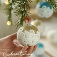 thumbnail image 4 of Christmas Tree Decorations, Fabric Covered 3.15" Blue & White Christmas Ball Ornaments, Hanging Tree Pendants for Holiday, Wedding & Party Decor – 80mm Colorful Hanging Decorations, 4 of 5
