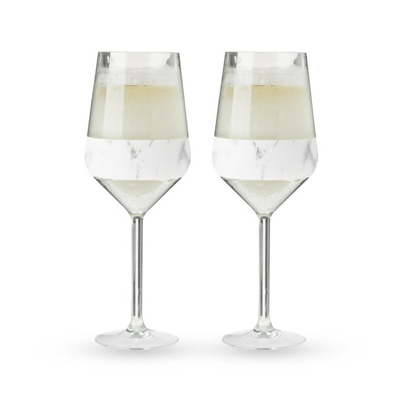 Host Freeze Stemmed Wine Glasses, Cooling Cups, 6.5 oz, Set of 2, Marble