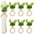 thumbnail image 6 of 6Pcs PVC Leaf Napkin Rings with Wood Beads Napkin Holder Adornment Restaurant Daily Accessiroes Dark Slate Gray 92x96x33mm Innner Diameter: 42.5mm, 6 of 9