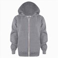 thumbnail image 2 of KPOPLK Boys Hoodie Sweatshirts Long Sleeve Zipper Jacket Top for 1-9 Years Fall Winter Cotton Solid Color Coat Grey Size 5-6 Years, 2 of 4