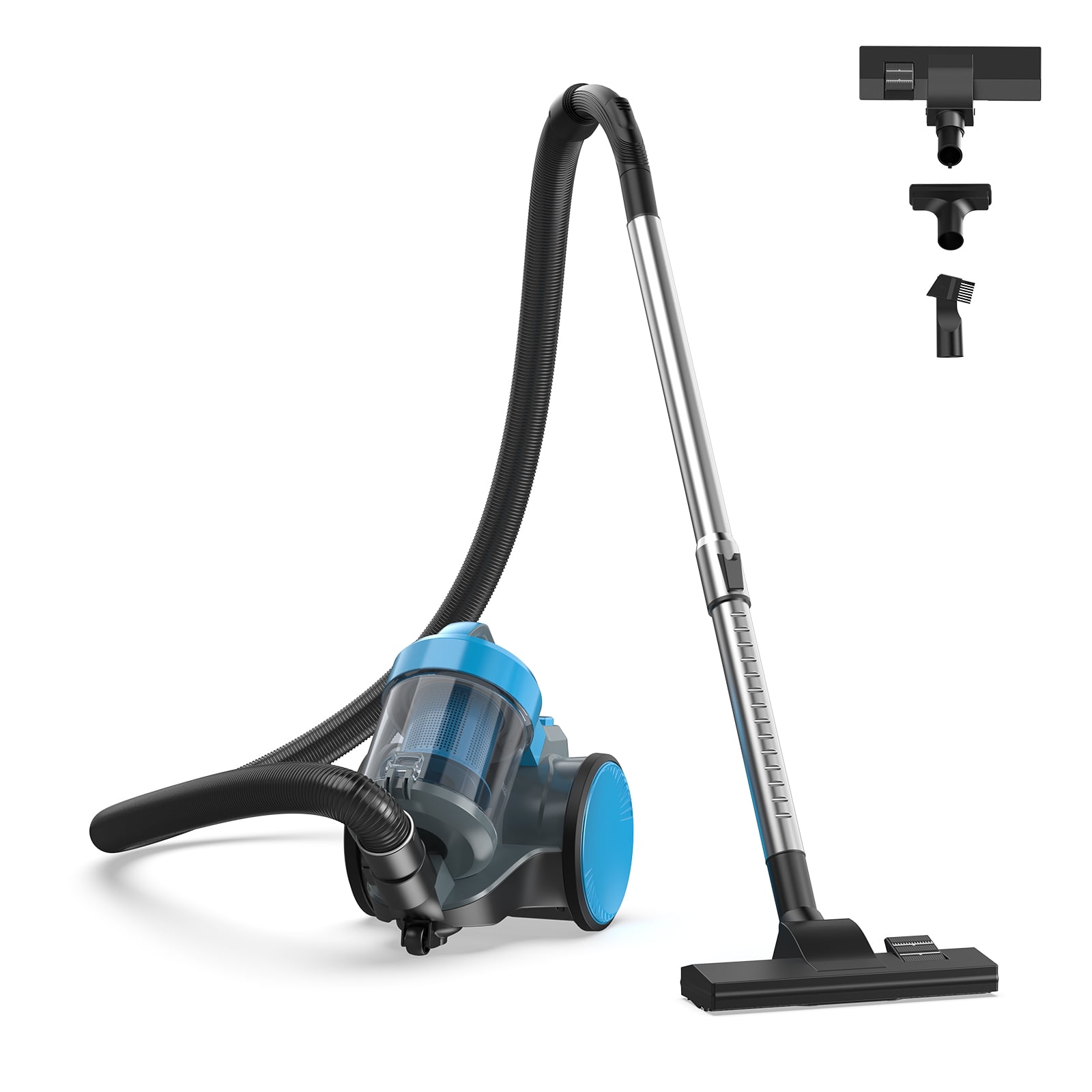 JIOABL Ultra-Convenient Vacuum Cleaner | 16KPA Suction, Auto Retractable Cord, 1.8L Large Dust Cup, Full No-Blind-Spot Cleaning for Floors & Stairs, Gray&Blue