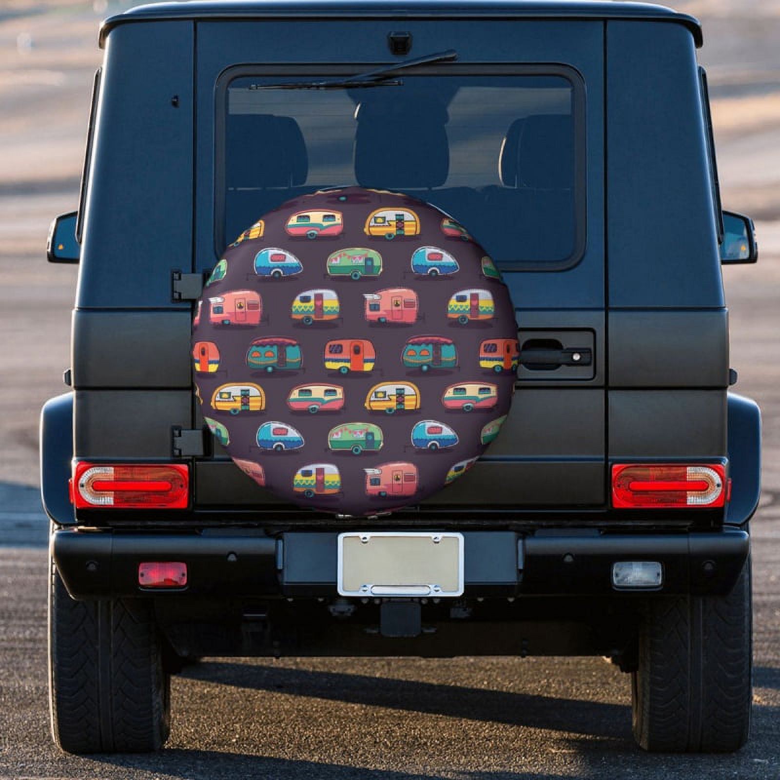American Flag Spare Tire Cover With Backup Camera Hole - Leather Wheel Cover For Jeep Wrangler JL (Fits 32-34" Tire Diameter) - View #13