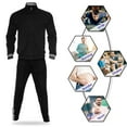 thumbnail image 3 of Men's AKsit Athletic Tracksuit Stand-up collar Full Zip Sports Set Casual Comfy Jogging Sweat Suits for Men BlackXL, 3 of 5
