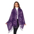 thumbnail image 2 of Women Winter Scarves Fashion Pashmina Shawl Wraps Long Blanket Scarf for Fall Spring Purple Rose Line Art, 2 of 10