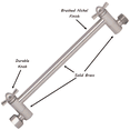 thumbnail image 2 of Aqua Elegante 10 inch Brass Adjustable Shower Arm, Extension Tool - Brushed Nickel, 2 of 8