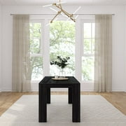 Plank+Beam 60 Modern Dining Table for 4, Solid Wood Rectangular Kitchen Table, Black Wirebrush