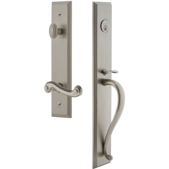 Grandeur 847415 Carre Solid Brass Rose Left Handed Keyed Entry Single Cylinder "S" Grip