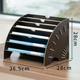 thumbnail image 4 of File Organizer, Wooden File Sorter Desk Paper Filing Storage for A4 Paper, Magazine and Document(36.5 * 28 * 28cm,Black), 4 of 5