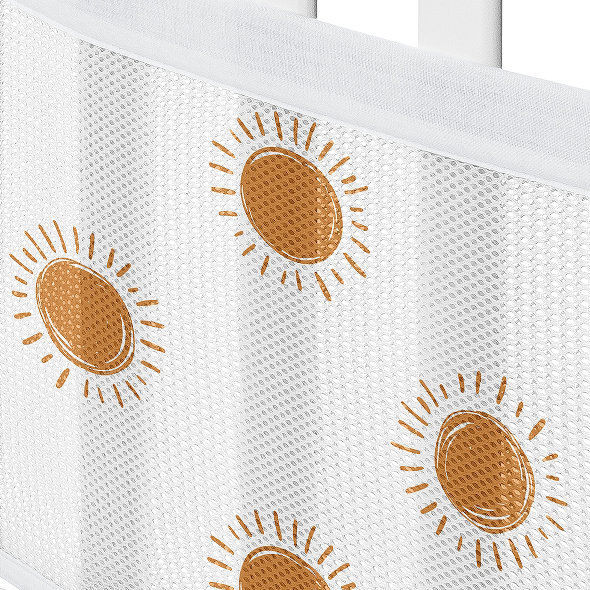 Sweet Jojo Designs + BreathableBaby Boho Sun Orange White Breathable Mesh Crib Liner Pad