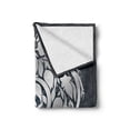thumbnail image 2 of Zodiac Soft Flannel Fleece Throw Blanket, Head Shape of Astrological Leo Portrait Swirling Flower Branches Image Print, Cozy Plush for Indoor and Outdoor Use, 70" x 90", Blue Grey, by Ambesonne, 2 of 6