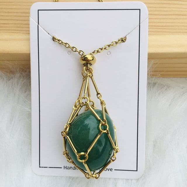 EIMELI Collier Porte-Pierre en Cristal Longueur Réglable Pendentif en Cristal Collier Cordon Réglable Porte-Cristal Collier pour Femmes Hommes