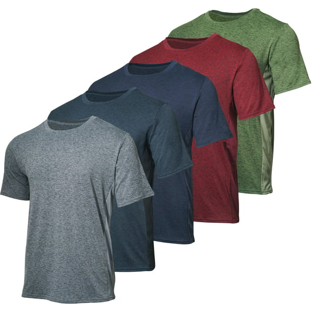 Real Essentials - 5 Pack: Men’s Dry-Fit Moisture Wicking Active ...