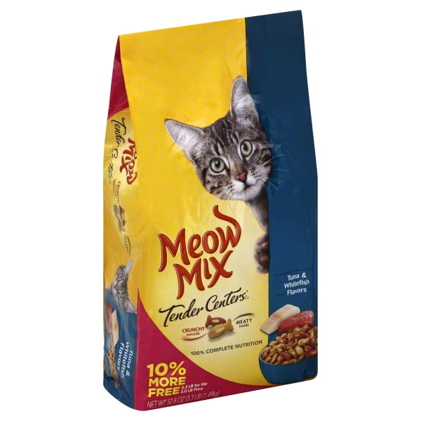 Meow Mix Tender Centers Tuna & Whitefish Flavors Dry Cat Food, 3.3 ...