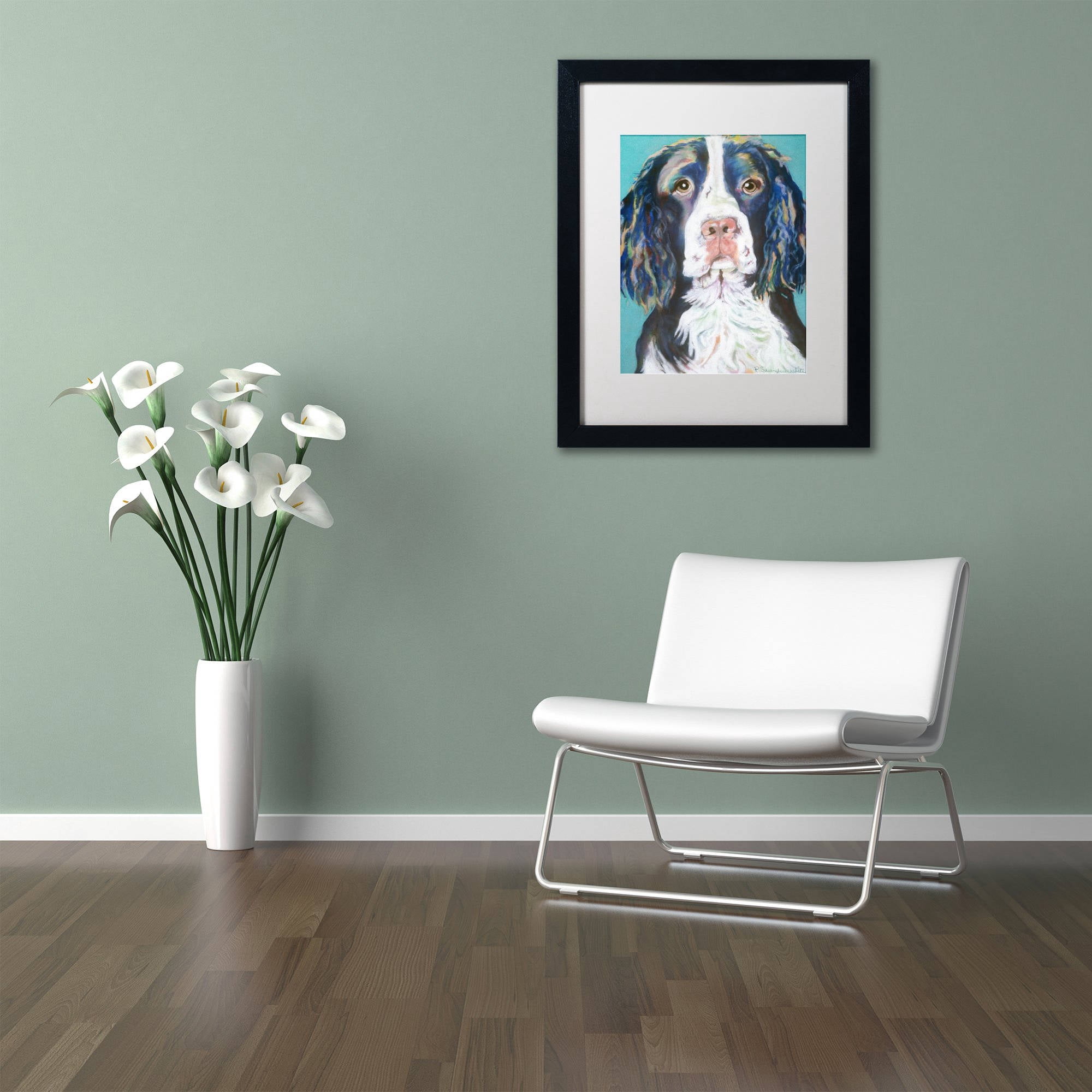 Trademark Fine Art "Dodger" Canvas Art by Pat Saunders-White, White Matte, Black Frame