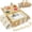Beige, variant on Picnic Basket for 4 with Folding Table, Large Wicker Picnic Basket Set with Waterproof Blanket and Wine Pouch, Insulated Willow Hamper with Cutlery Kit for Camping, Couples, Wedding Gift