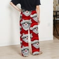 thumbnail image 6 of Fiaer Christmas Women Flannel Pajamas Pants Plus Size Santa Printed Wide Leg Sleepwear Trousers Baggy Casual Trendy Funny Graphic Loungewear Xmas Slacks Multicolour XL, 6 of 9