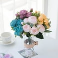thumbnail image 1 of 1 Bouquet Artificial Flower Natural Home Decor Portable Photography Prop Simulation Peony for Wedding, 1 of 9
