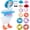 C, variant on 7 Inch Desk Goose Outfits Summer Holiday Decoration Clothes Straw Hat Sunglasses Accessories Set for Desktop Statue Office Home