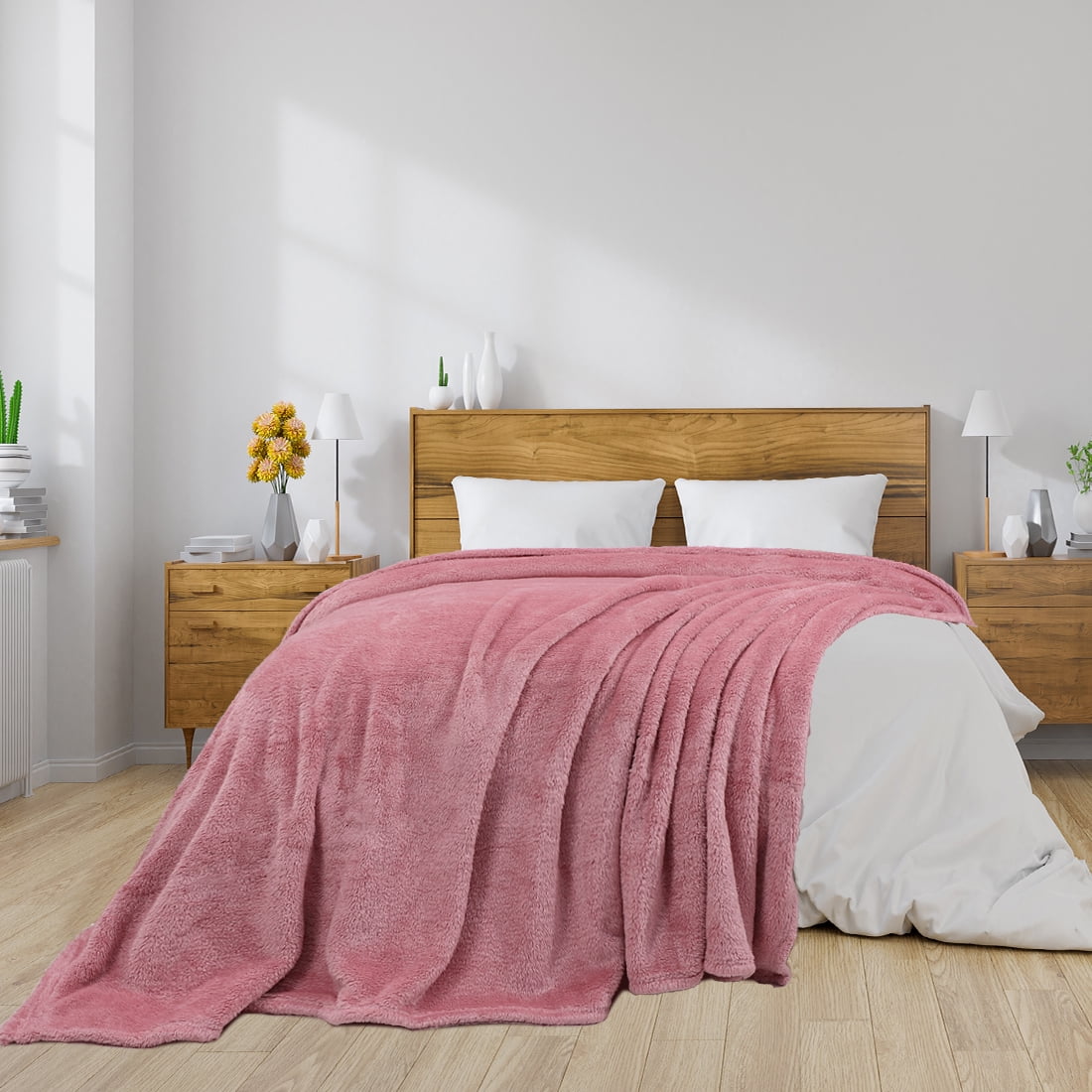 Sherpa Fleece Blanket Queen Size, Warm Blanket, Double Layer