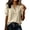 975#Khaki, variant on Womens Linen Cotton Blouses Summer Casual Boho Short Puff Sleeve Button Down Tops Loose Fit Gauze Tunic Henley Shirts Navy 2XL