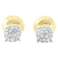 thumbnail image 2 of 10K Yellow Gold Natural Diamond 4.5mm Hip-Hop Quad Round Stud Earrings 1/6 CT, 2 of 5