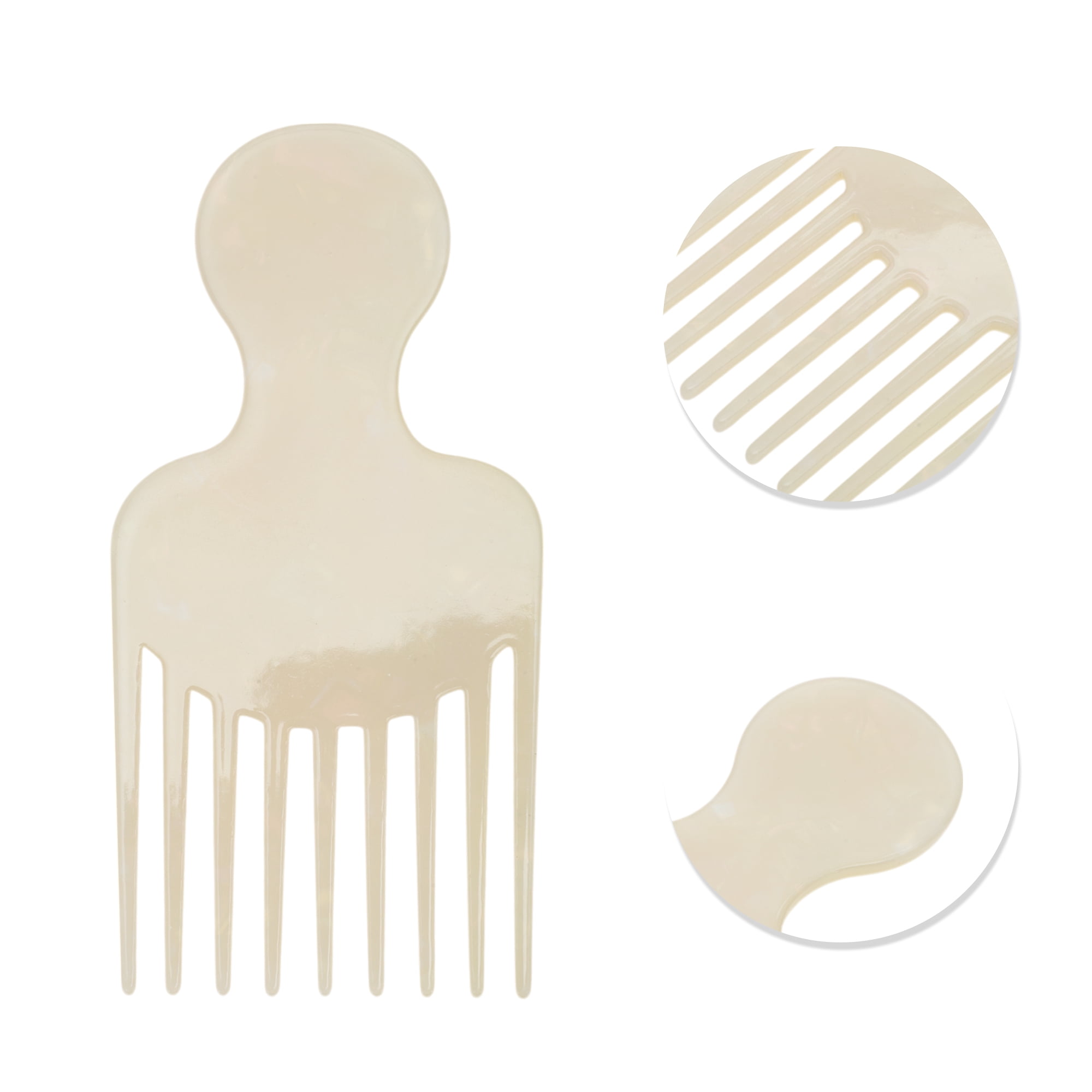 Unique Bargains 1 Pc Round Handle Marble Hair Insert Comb Colorful White