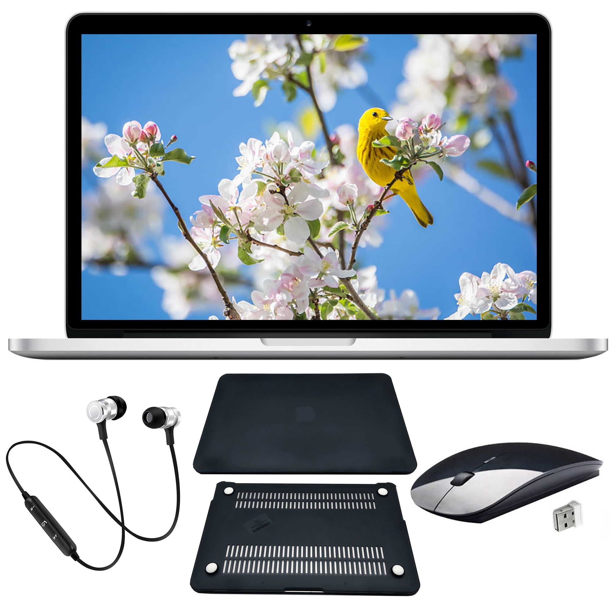 Open Box | Apple MacBook Pro | 13.3-inch Intel Core i5 8GB RAM Mac OS 256GB | Bundle: Black Case,Wireless Mouse, Bluetooth Headset (Refurbished)