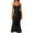 Black, variant on Seductive Satin Strapless Backless Long Dress With Waist Cinching Tie