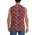thumbnail image 4 of Lsque Red Floral Print Men's Cotton Blend Sleeveless Muscle Shirts (S-3XL)- Moisture Wicking, Odor Protection, UPF 30+,3X-Large, 4 of 8