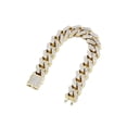 thumbnail image 2 of CZ Iced Out Semi Solid  Mens Miami Cuban Link Bracelet 10K/14K Yellow Gold, 2 of 3